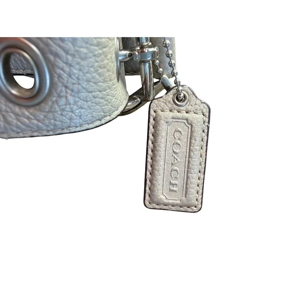 Coach Thompson‎ Hobo Metallic Champagne Pebbled Leather Shoulder Bag F13064